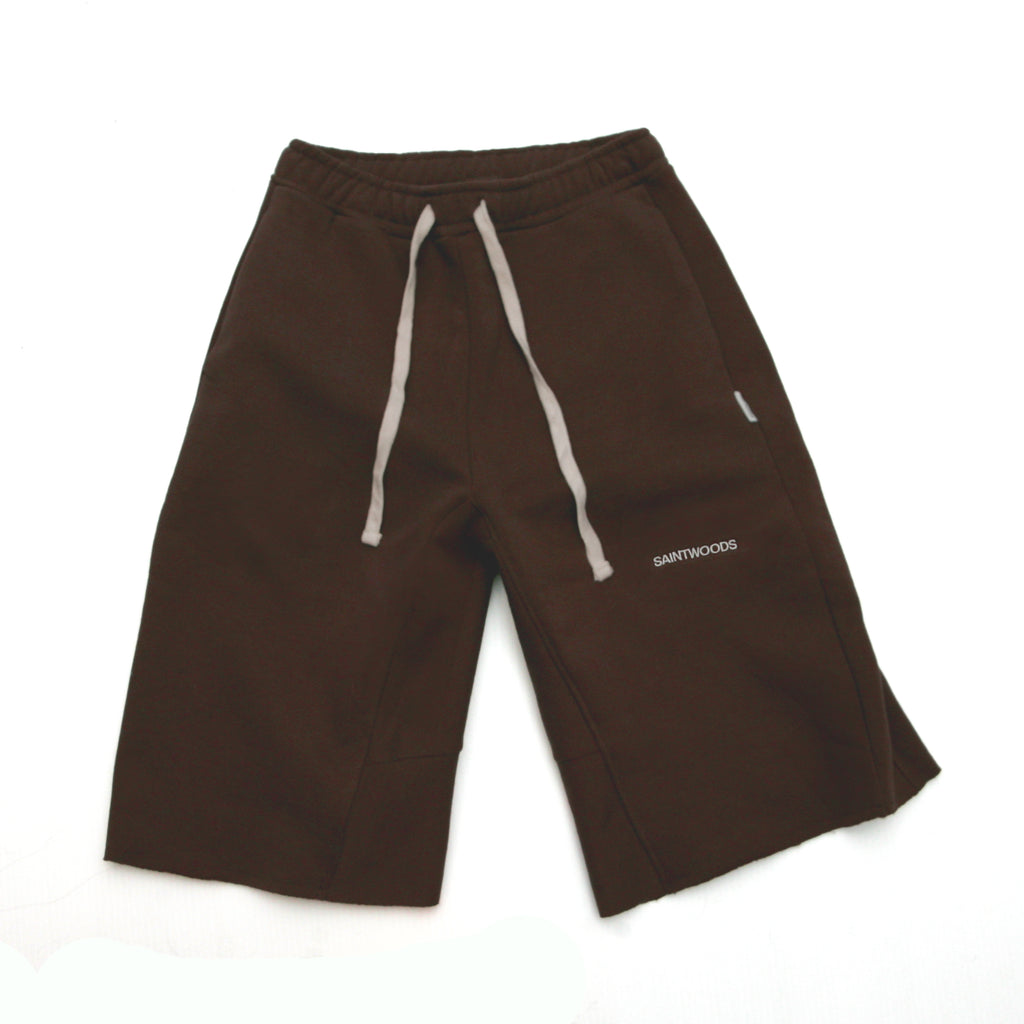 SW WORLD Brown Relax Fit Wide Shorts