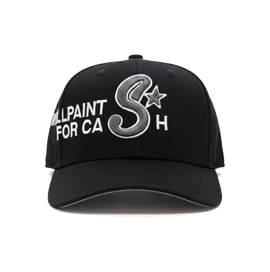 Will Paint For Cash Black Fitted Hat