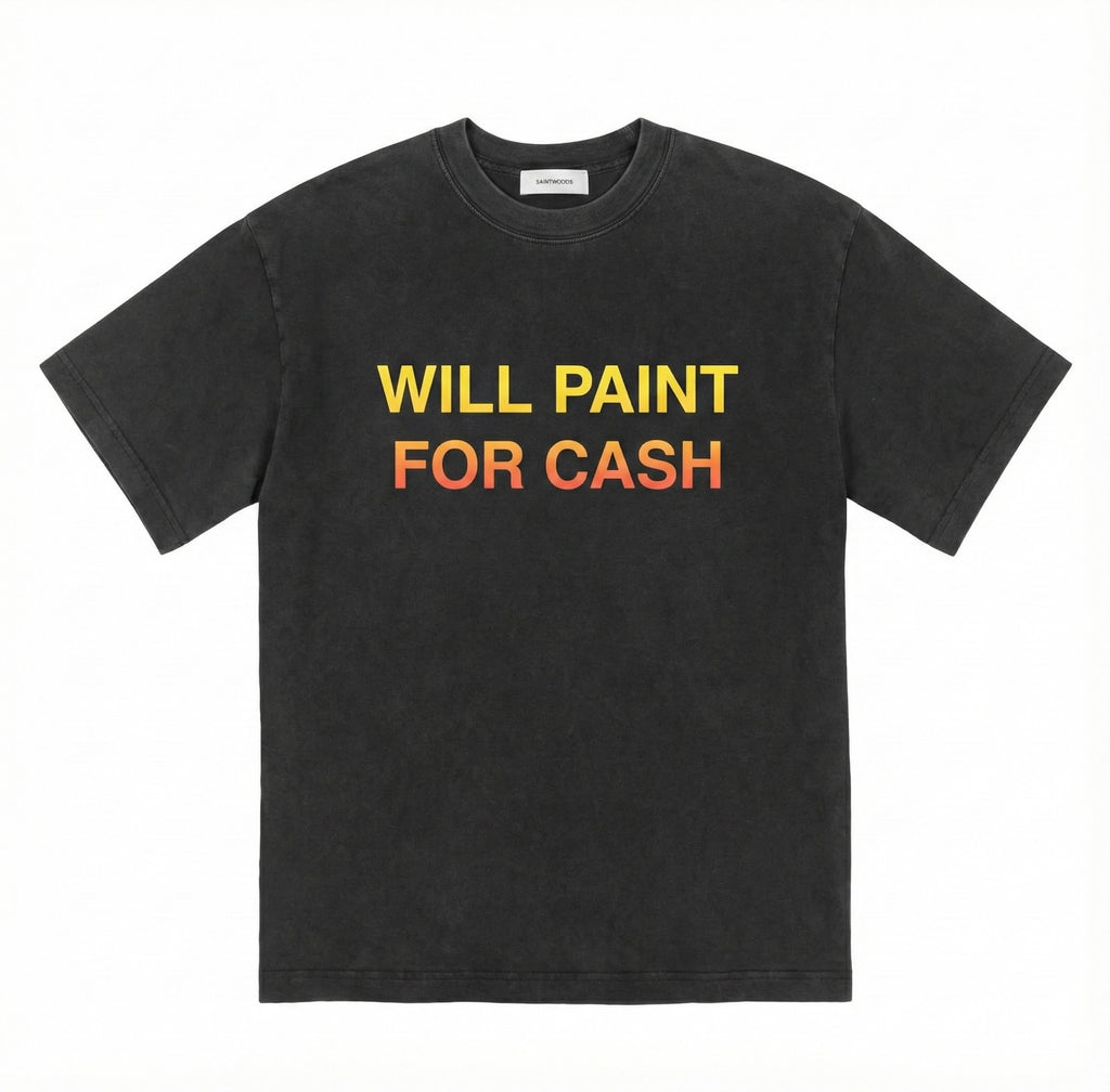 Will Paint For Cash Black Tee