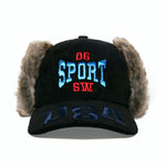 BLACK FUR TRAPPER CAP